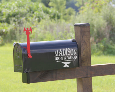 Gargoyle Mailbox Flag - Madison Iron and Wood - Mailbox Post Decor - metal outdoor decor - Steel deocrations - american made products - veteran owned business products - fencing decorations - fencing supplies - custom wall decorations - personalized wall signs - steel - decorative post caps - steel post caps - metal post caps - brackets - structural brackets - home improvement - easter - easter decorations - easter gift - easter yard decor