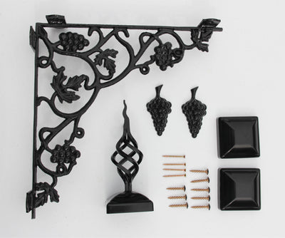 Grapevine Wrought Iron Mailbox Post Dress Up Kit (Mailbox and post NOT included) - Madison Iron and Wood - Mailbox Post Decor - metal outdoor decor - Steel deocrations - american made products - veteran owned business products - fencing decorations - fencing supplies - custom wall decorations - personalized wall signs - steel - decorative post caps - steel post caps - metal post caps - brackets - structural brackets - home improvement - easter - easter decorations - easter gift - easter yard decor
