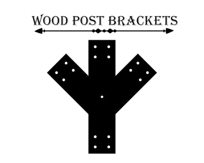 Y Bracket for 6" Post 45 Degree Legs with Center Support - Madison Iron and Wood - Brackets - metal outdoor decor - Steel deocrations - american made products - veteran owned business products - fencing decorations - fencing supplies - custom wall decorations - personalized wall signs - steel - decorative post caps - steel post caps - metal post caps - brackets - structural brackets - home improvement - easter - easter decorations - easter gift - easter yard decor