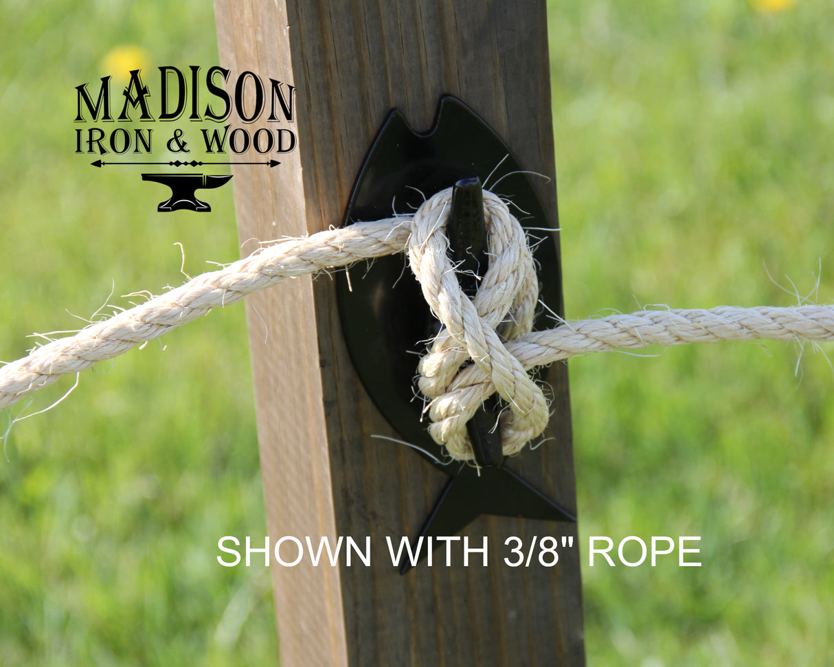 Corner Pole Rope Fence Bracket, Large Rope Holder for Rope Fence with  square post – Madison Iron and Wood