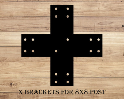 Brackets for 8x8 Dimensional Lumber - Madison Iron and Wood - Brackets - metal outdoor decor - Steel deocrations - american made products - veteran owned business products - fencing decorations - fencing supplies - custom wall decorations - personalized wall signs - steel - decorative post caps - steel post caps - metal post caps - brackets - structural brackets - home improvement - easter - easter decorations - easter gift - easter yard decor