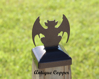 4x4 Gargoyle Post Cap - Madison Iron and Wood - Post Cap - metal outdoor decor - Steel deocrations - american made products - veteran owned business products - fencing decorations - fencing supplies - custom wall decorations - personalized wall signs - steel - decorative post caps - steel post caps - metal post caps - brackets - structural brackets - home improvement - easter - easter decorations - easter gift - easter yard decor