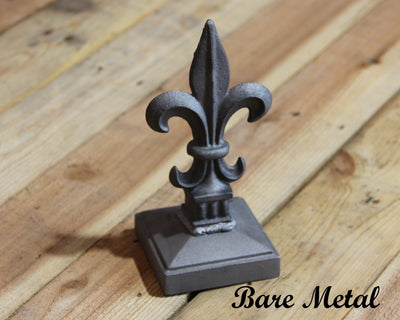 2-1/2 Inch Fleur-De-Lis Cast Iron Post Cap - Madison Iron and Wood - Post Cap - metal outdoor decor - Steel deocrations - american made products - veteran owned business products - fencing decorations - fencing supplies - custom wall decorations - personalized wall signs - steel - decorative post caps - steel post caps - metal post caps - brackets - structural brackets - home improvement - easter - easter decorations - easter gift - easter yard decor