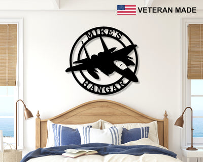 Personalized F-15 Eagle Metal Sign - Madison Iron and Wood - Personalized sign - metal outdoor decor - Steel deocrations - american made products - veteran owned business products - fencing decorations - fencing supplies - custom wall decorations - personalized wall signs - steel - decorative post caps - steel post caps - metal post caps - brackets - structural brackets - home improvement - easter - easter decorations - easter gift - easter yard decor