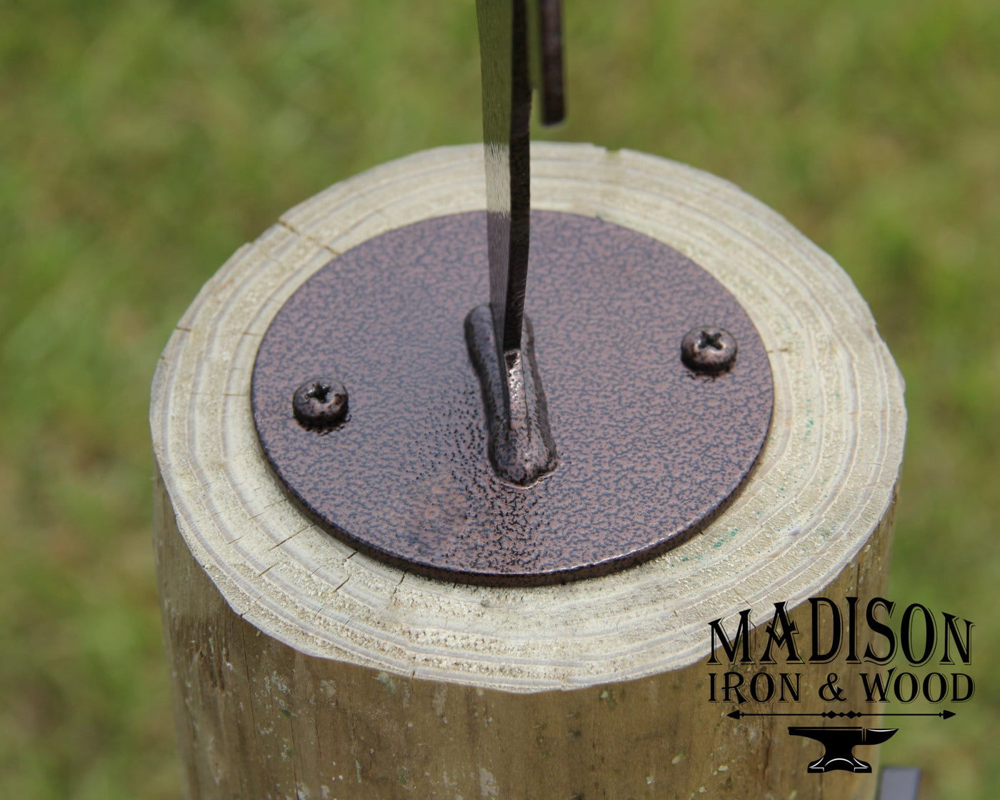Wolf / Coyote Post Top For Round Wood Fence Post - Madison Iron and Wood - Post Cap - metal outdoor decor - Steel deocrations - american made products - veteran owned business products - fencing decorations - fencing supplies - custom wall decorations - personalized wall signs - steel - decorative post caps - steel post caps - metal post caps - brackets - structural brackets - home improvement - easter - easter decorations - easter gift - easter yard decor