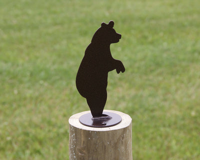 Bear Post Top For Round Wood Fence Post - Madison Iron and Wood - Post Cap - metal outdoor decor - Steel deocrations - american made products - veteran owned business products - fencing decorations - fencing supplies - custom wall decorations - personalized wall signs - steel - decorative post caps - steel post caps - metal post caps - brackets - structural brackets - home improvement - easter - easter decorations - easter gift - easter yard decor