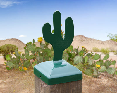 4x4 Cactus Post Cap - Madison Iron and Wood - Post Cap - metal outdoor decor - Steel deocrations - american made products - veteran owned business products - fencing decorations - fencing supplies - custom wall decorations - personalized wall signs - steel - decorative post caps - steel post caps - metal post caps - brackets - structural brackets - home improvement - easter - easter decorations - easter gift - easter yard decor