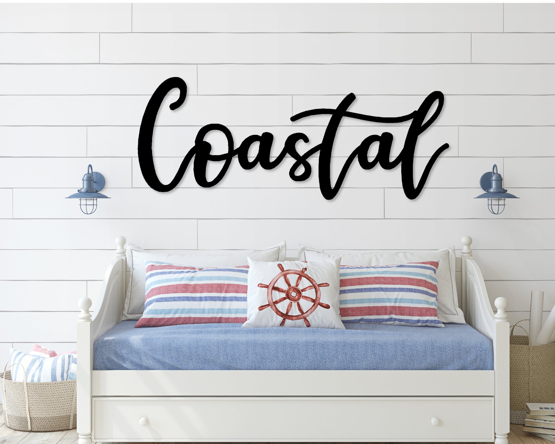 Coastal Metal Word Sign, Decorative Metal Wall Hanging - Madison Iron and  Wood, image size:1920x1536