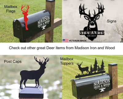 Personalized Deer and Heart Metal Sign with Name - Madison Iron and Wood - Metal Art - metal outdoor decor - Steel deocrations - american made products - veteran owned business products - fencing decorations - fencing supplies - custom wall decorations - personalized wall signs - steel - decorative post caps - steel post caps - metal post caps - brackets - structural brackets - home improvement - easter - easter decorations - easter gift - easter yard decor