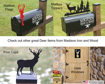 Personalized Buck Head Metal Sign with Name and EST. Date - Madison Iron and Wood - Personalized sign - metal outdoor decor - Steel deocrations - american made products - veteran owned business products - fencing decorations - fencing supplies - custom wall decorations - personalized wall signs - steel - decorative post caps - steel post caps - metal post caps - brackets - structural brackets - home improvement - easter - easter decorations - easter gift - easter yard decor