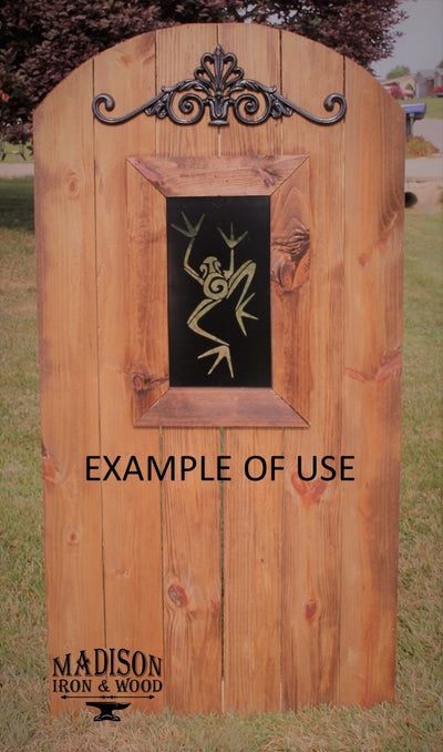 Hummingbird Steel Window Insert for Wood Gates - Madison Iron and Wood - Gate Window - metal outdoor decor - Steel deocrations - american made products - veteran owned business products - fencing decorations - fencing supplies - custom wall decorations - personalized wall signs - steel - decorative post caps - steel post caps - metal post caps - brackets - structural brackets - home improvement - easter - easter decorations - easter gift - easter yard decor