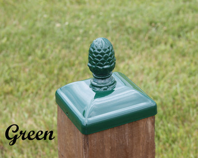 6x6 Large Pineapple Post Cap - Madison Iron and Wood - Post Cap - metal outdoor decor - Steel deocrations - american made products - veteran owned business products - fencing decorations - fencing supplies - custom wall decorations - personalized wall signs - steel - decorative post caps - steel post caps - metal post caps - brackets - structural brackets - home improvement - easter - easter decorations - easter gift - easter yard decor