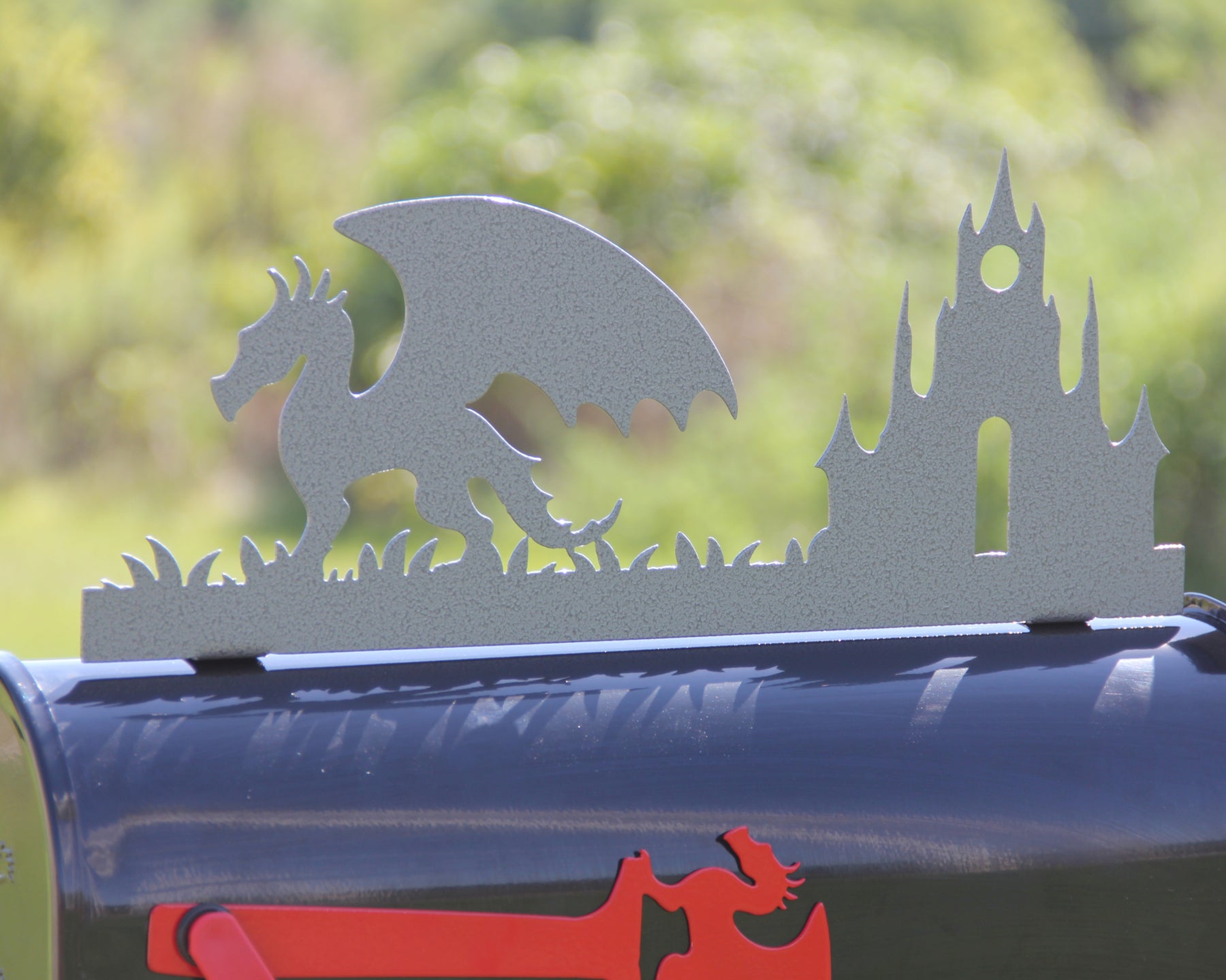 Gothic Mailboxes Dragon and Castle Mailbox Topper, Decorative Mailbox sign, Gothic ...