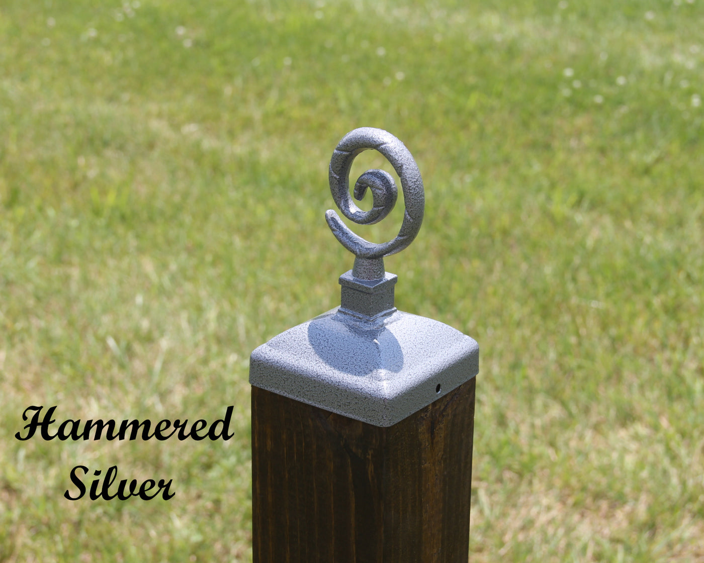 4x4 Spiral Post Cap - Madison Iron and Wood - Post Cap - metal outdoor decor - Steel deocrations - american made products - veteran owned business products - fencing decorations - fencing supplies - custom wall decorations - personalized wall signs - steel - decorative post caps - steel post caps - metal post caps - brackets - structural brackets - home improvement - easter - easter decorations - easter gift - easter yard decor
