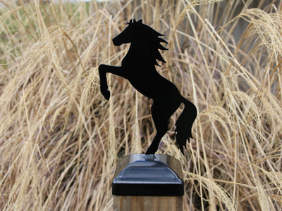4X4 Horse Post Cap - Madison Iron and Wood - Post Cap - metal outdoor decor - Steel deocrations - american made products - veteran owned business products - fencing decorations - fencing supplies - custom wall decorations - personalized wall signs - steel - decorative post caps - steel post caps - metal post caps - brackets - structural brackets - home improvement - easter - easter decorations - easter gift - easter yard decor