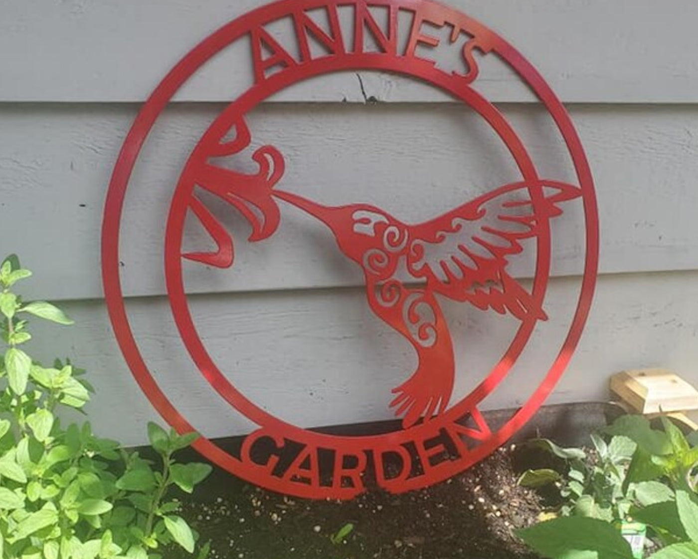 Personalized Hummingbird Metal Sign - Madison Iron and Wood - Personalized sign - metal outdoor decor - Steel deocrations - american made products - veteran owned business products - fencing decorations - fencing supplies - custom wall decorations - personalized wall signs - steel - decorative post caps - steel post caps - metal post caps - brackets - structural brackets - home improvement - easter - easter decorations - easter gift - easter yard decor