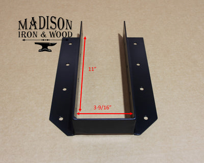 4"x12" Joist Hanger Bracket - Madison Iron and Wood - Brackets - metal outdoor decor - Steel deocrations - american made products - veteran owned business products - fencing decorations - fencing supplies - custom wall decorations - personalized wall signs - steel - decorative post caps - steel post caps - metal post caps - brackets - structural brackets - home improvement - easter - easter decorations - easter gift - easter yard decor