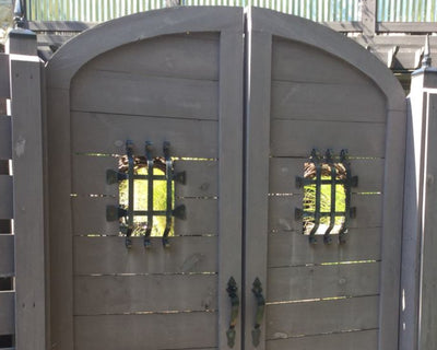 Iron Speak Easy for Wood Doors or Gates - Madison Iron and Wood - Speak Easy - metal outdoor decor - Steel deocrations - american made products - veteran owned business products - fencing decorations - fencing supplies - custom wall decorations - personalized wall signs - steel - decorative post caps - steel post caps - metal post caps - brackets - structural brackets - home improvement - easter - easter decorations - easter gift - easter yard decor
