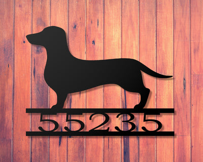 Personalized Dachshund Metal Sign - Madison Iron and Wood - Personalized sign - metal outdoor decor - Steel deocrations - american made products - veteran owned business products - fencing decorations - fencing supplies - custom wall decorations - personalized wall signs - steel - decorative post caps - steel post caps - metal post caps - brackets - structural brackets - home improvement - easter - easter decorations - easter gift - easter yard decor