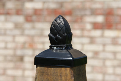 4x4 Square Pineapple Post Cap - Madison Iron and Wood - Post Cap - metal outdoor decor - Steel deocrations - american made products - veteran owned business products - fencing decorations - fencing supplies - custom wall decorations - personalized wall signs - steel - decorative post caps - steel post caps - metal post caps - brackets - structural brackets - home improvement - easter - easter decorations - easter gift - easter yard decor