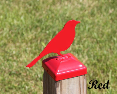 4X4 Song Bird Post Cap - Madison Iron and Wood - Post Cap - metal outdoor decor - Steel deocrations - american made products - veteran owned business products - fencing decorations - fencing supplies - custom wall decorations - personalized wall signs - steel - decorative post caps - steel post caps - metal post caps - brackets - structural brackets - home improvement - easter - easter decorations - easter gift - easter yard decor
