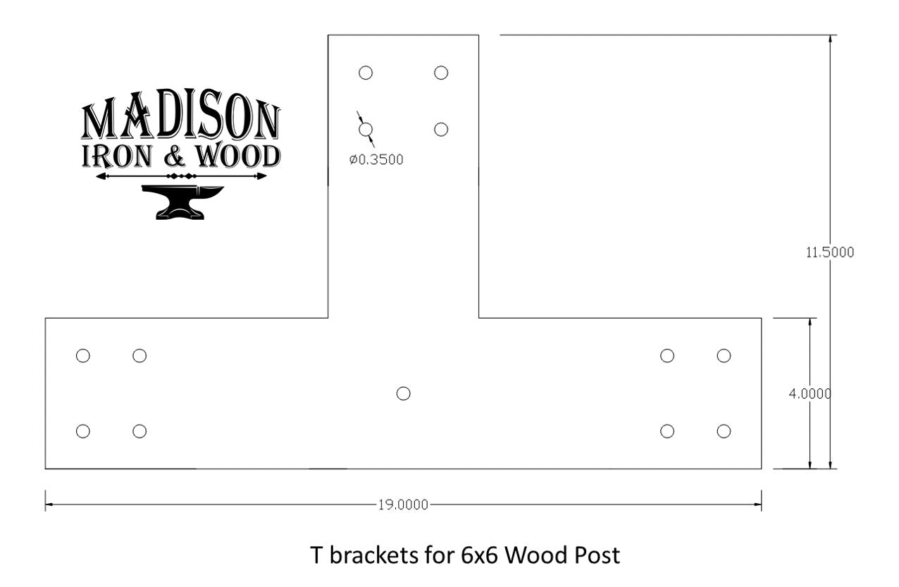 Brackets for 6x6 Dimensional Lumber - Madison Iron and Wood - Brackets - metal outdoor decor - Steel deocrations - american made products - veteran owned business products - fencing decorations - fencing supplies - custom wall decorations - personalized wall signs - steel - decorative post caps - steel post caps - metal post caps - brackets - structural brackets - home improvement - easter - easter decorations - easter gift - easter yard decor