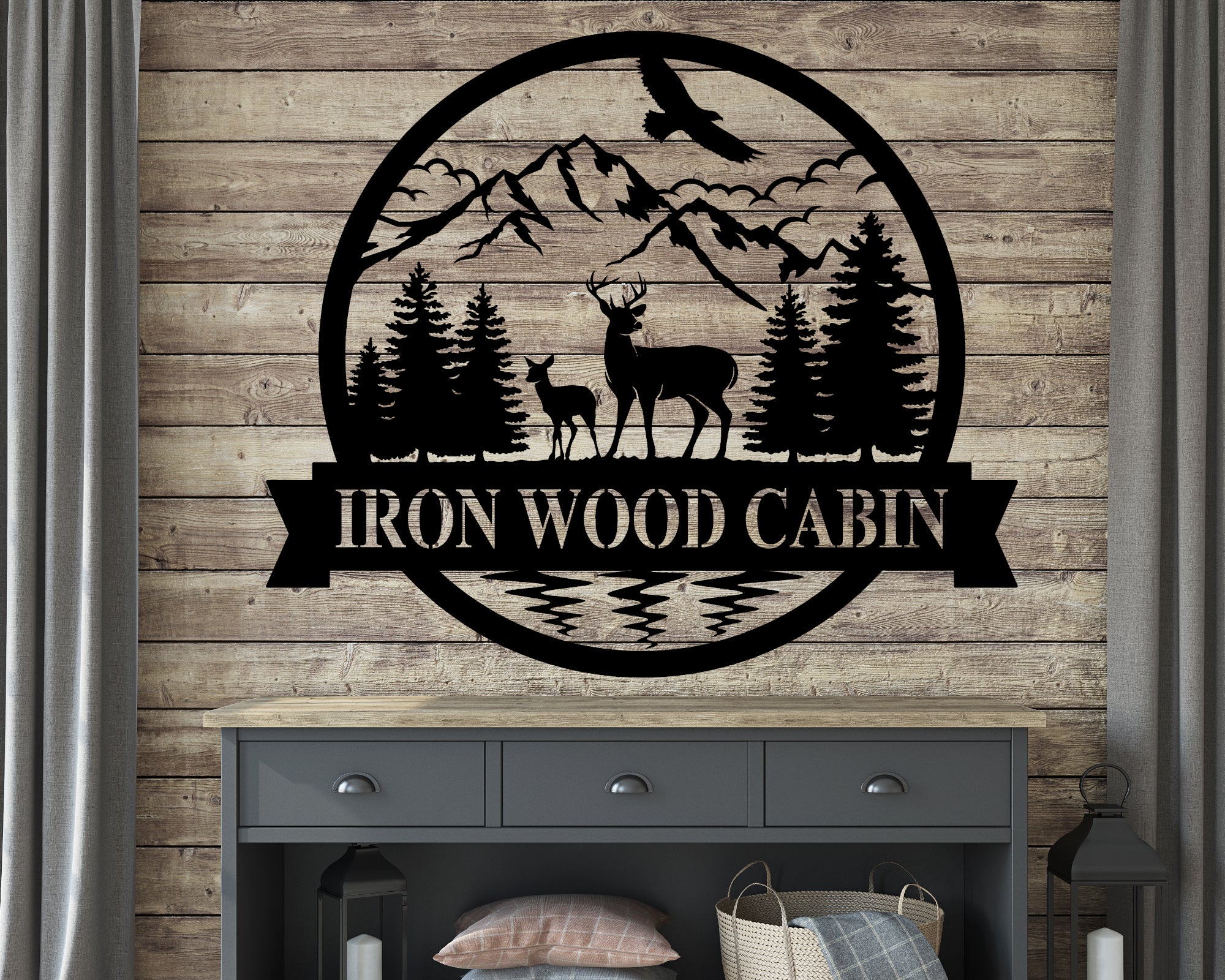 Metal CABIN SIGN, Cabin, Deer on sale sign