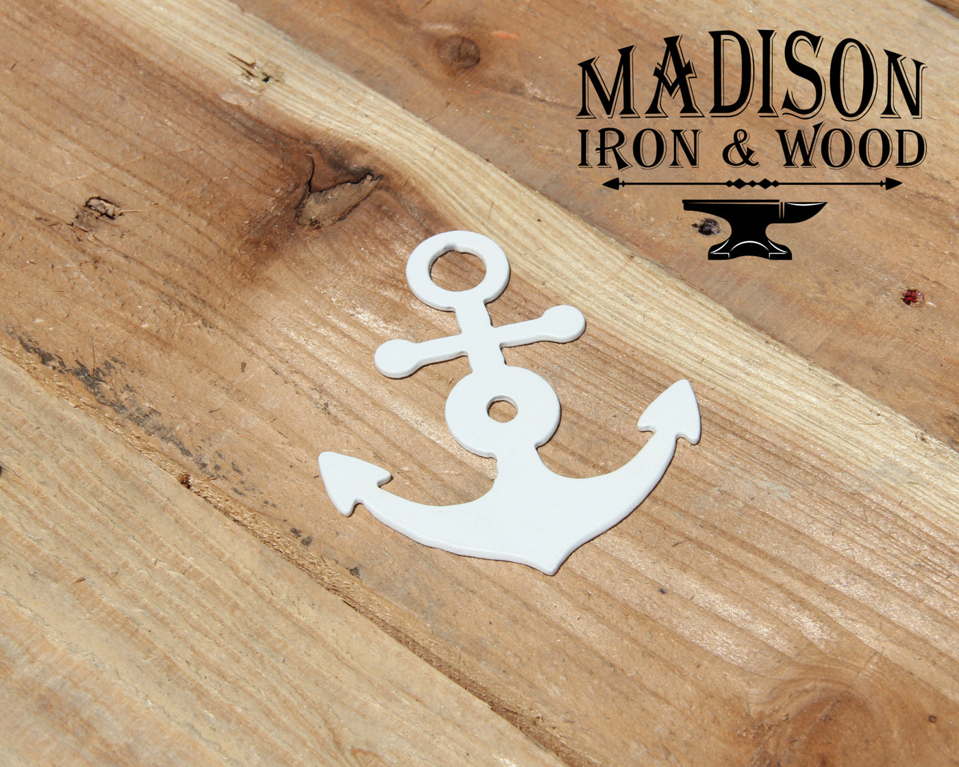 Anchor Cabinet Doorknob Decoration - Madison Iron and Wood - Door Handle Decoration - metal outdoor decor - Steel deocrations - american made products - veteran owned business products - fencing decorations - fencing supplies - custom wall decorations - personalized wall signs - steel - decorative post caps - steel post caps - metal post caps - brackets - structural brackets - home improvement - easter - easter decorations - easter gift - easter yard decor