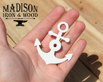 Anchor Cabinet Doorknob Decoration - Madison Iron and Wood - Door Handle Decoration - metal outdoor decor - Steel deocrations - american made products - veteran owned business products - fencing decorations - fencing supplies - custom wall decorations - personalized wall signs - steel - decorative post caps - steel post caps - metal post caps - brackets - structural brackets - home improvement - easter - easter decorations - easter gift - easter yard decor
