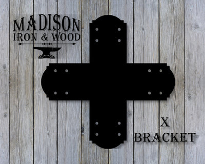 Crowned Brackets for 6x6 Dimensional Lumber - Madison Iron and Wood - Brackets - metal outdoor decor - Steel deocrations - american made products - veteran owned business products - fencing decorations - fencing supplies - custom wall decorations - personalized wall signs - steel - decorative post caps - steel post caps - metal post caps - brackets - structural brackets - home improvement - easter - easter decorations - easter gift - easter yard decor