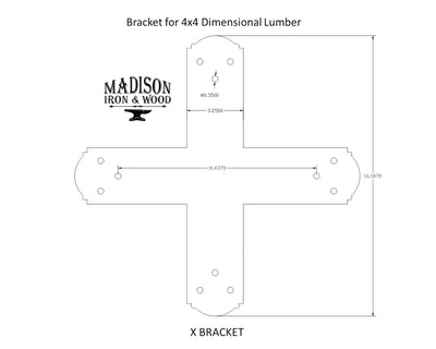 Crowned Brackets for 4x4 Dimensional Lumber - Madison Iron and Wood - Brackets - metal outdoor decor - Steel deocrations - american made products - veteran owned business products - fencing decorations - fencing supplies - custom wall decorations - personalized wall signs - steel - decorative post caps - steel post caps - metal post caps - brackets - structural brackets - home improvement - easter - easter decorations - easter gift - easter yard decor