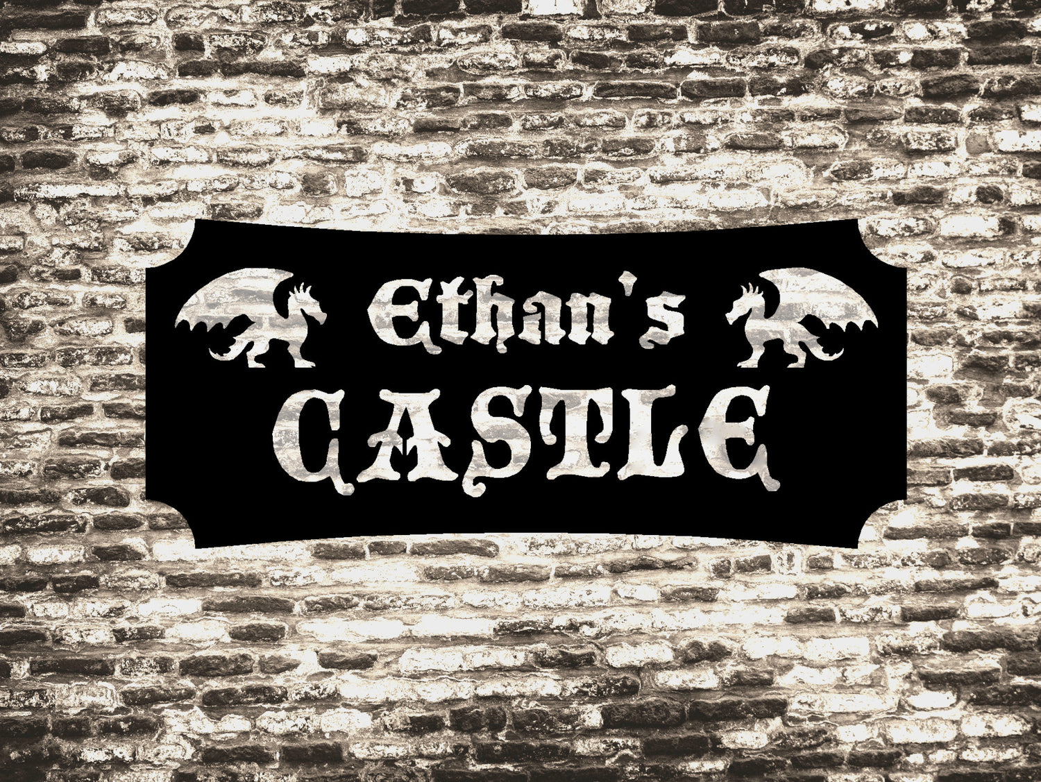 Iron Creatures. Sign Castle Personalized Metal Sign, Gothic Custom Decorative Sign, Medieval ...