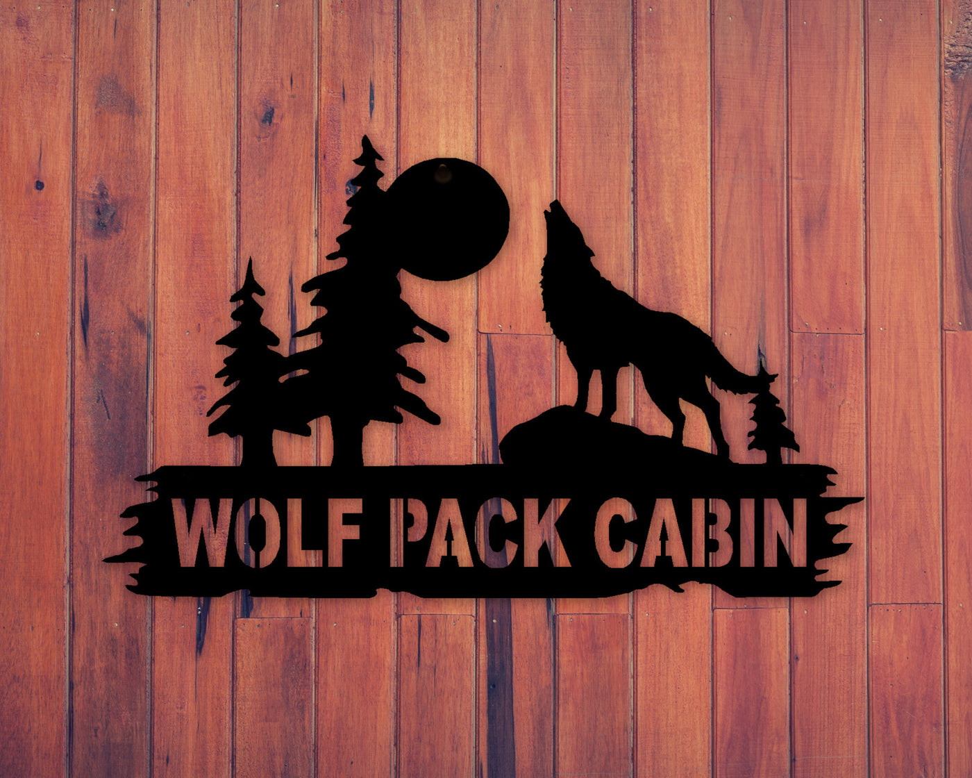 Personalized Wolf Metal Sign - Madison Iron and Wood - Metal Art - metal outdoor decor - Steel deocrations - american made products - veteran owned business products - fencing decorations - fencing supplies - custom wall decorations - personalized wall signs - steel - decorative post caps - steel post caps - metal post caps - brackets - structural brackets - home improvement - easter - easter decorations - easter gift - easter yard decor