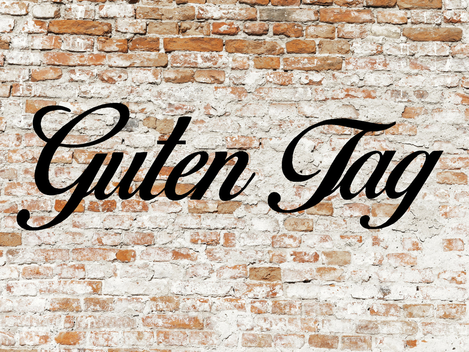 Guten Tag, German “Good Day” Metal Word Sign | Madison Iron and Wood
